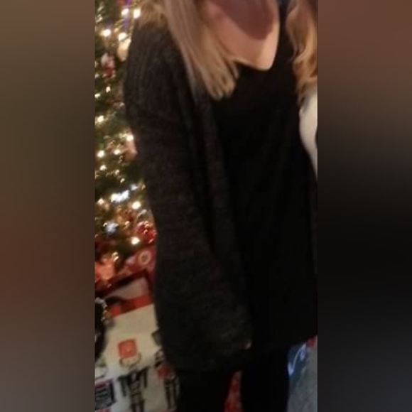 Black Tape long grey cardigan with crochet back! - Picture 6 of 6